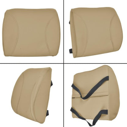 BDK Universal Fit Cushioned Back Car Support Lumbar - (Beige) - color: Beige