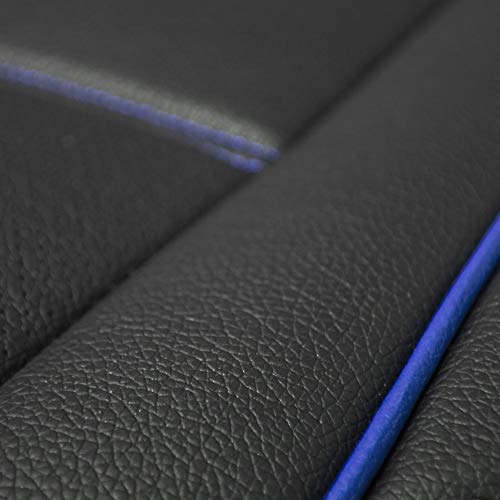 FH Group Back Seat Faux Leather Car Seat Cover - Universal Fit, Rear Seat Covers for Cars with Rear Split Bench, Car Seat Cushions for SUV, Sedan, Van Black - color: Blue Black Rear Set