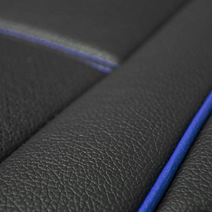 FH Group Back Seat Faux Leather Car Seat Cover - Universal Fit, Rear Seat Covers for Cars with Rear Split Bench, Car Seat Cushions for SUV, Sedan, Van Black - color: Blue Black Rear Set