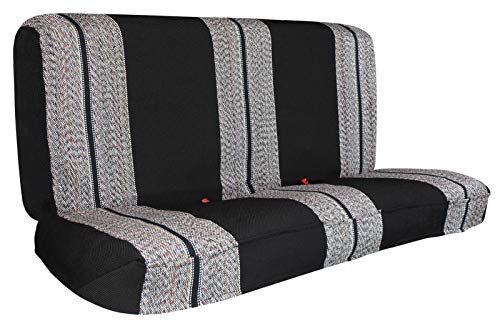 Leader Accessories Saddle Blanket Black Seat Protector - Full Size Pickup Trucks Solid Bench Seat Cover - Universal Work Ford Dodge Chevy Truck with Bench Seats