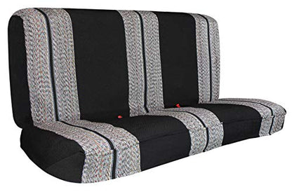 Leader Accessories Saddle Blanket Black Seat Protector - Full Size Pickup Trucks Solid Bench Seat Cover - Universal Work Ford Dodge Chevy Truck with Bench Seats