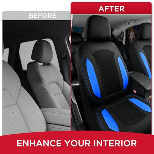 Rubbermaid Leather Mesh Car Seat Covers, Breathable Air Mesh Front Seat Cover, Universal Fit Slip-on Design, Airbag Compatible, Automotive Seat Protector for Most Cars, SUVs, Trucks, Vans-Blue - color: Blue