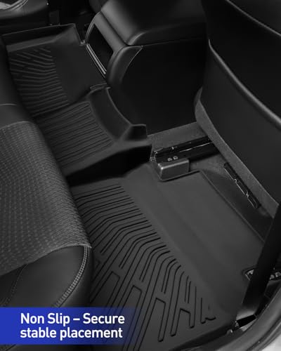 Floor Mats Cargo Liner for Toyota Camry 2017 2016 2015 LE/SE/XSE/XLE(Not for Hybrid), All Weather Carpets for Camry 2015-2017 Car Accessories Non-Slip Automotive Rubber Heavy Duty Trunk Mat