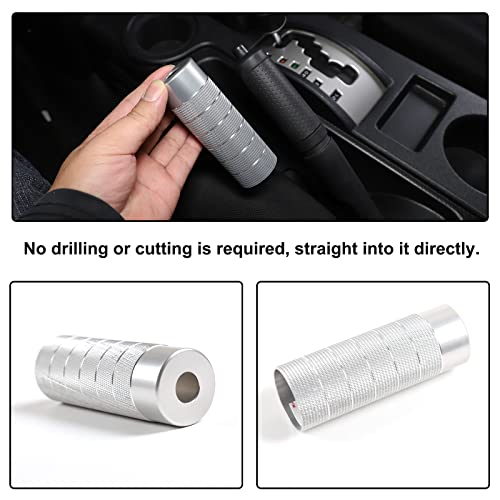Aunginsy Car Handbrake Cover Compatible with Toyota FJ Cruiser 2007-2021+, Aluminum Handbrake Manual Handle Protector, Center Console Parking Hand Brake Grip Sleeve Lever Cover Trim Accessories - color: Silver