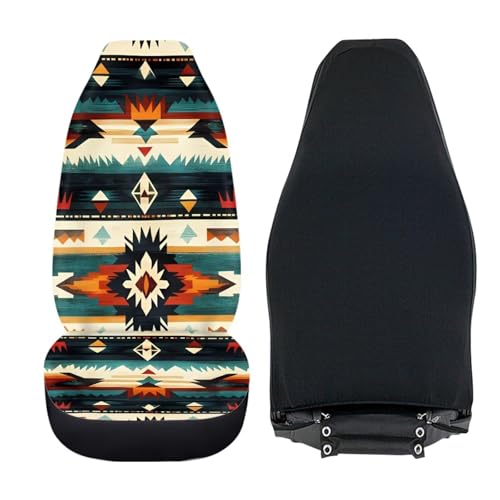 Dreaweet Native Southwest American Aztec Seat Covers for Cars Front Seats Only 2 Pack Universal High Back Bucket Seat Covers Car Seat Protector for SUV Sedan - color: Native Southwest American Aztec