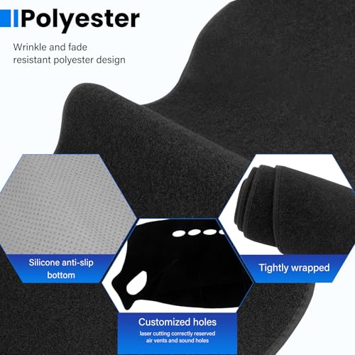 Dash Cover Mat Compatible with Hyundai Santa Fe 2001-2006 Car Interior Dashboard Cover Mat Nonslip Dashmat Sunshade Glare UV Rays Protector Accessories Custom Fit - size: Compatible with Santa Fe 2001-2006