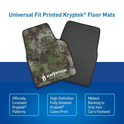 Coverking Universal Car Floor Mats Set of 2 (Front Driver and Passenger) Kryptek Altitude Camo - All-Weather Protection for Mud, Dirt, Rain, Spills, Non-Slip Backing, Fits Cars Trucks SUVs Jeeps - style: Kryptek Altitude
