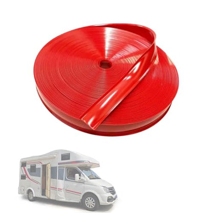 1" RV Trim Molding Insert,UV-Resistant 100FT Heavy Duty Vinyl Trim Screw Cover for RVs Campers Travel Trailers, DIY Flexible Weather Stripping Exterior Replacement,Red