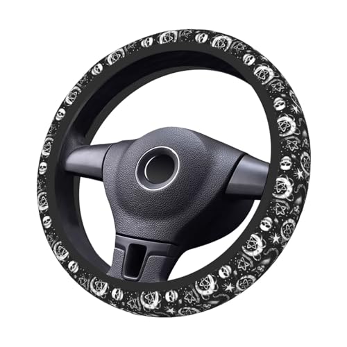 Steering Wheel Cover Moon Star Accessory - Universal 15 Inch Maya Bohemian Style for Women's Cars - color: Moon Star
