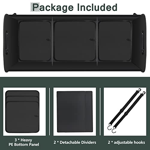 Trunk Organizer - 95L Extra Large Capacity SUV Cargo Storage, Collapsible Waterproof Design with Non-Slip Bottom & Retractable Straps, Car Organizers for SUV, Truck, Sedan