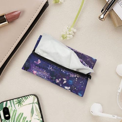 Mini Tissue Bags, Mini Tissue Zipper Bags Reusable Car Daily Item Organizer Pouch Fashion Small Bags Fashion Items for Storage Black Cat - color: Black Cat Design