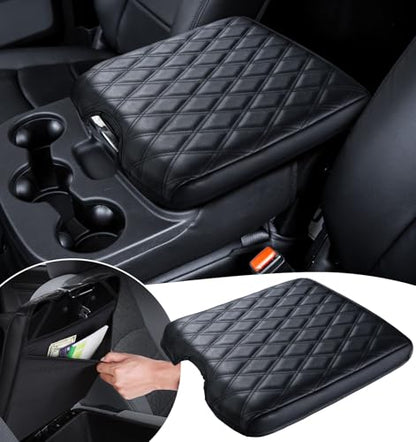 Sinvanho Center Console Cover for 2013-2018 Ram 1500 & 2013-2024 Dodge Ram 2500/3500/1500 Classic Model, PU Leather Armrest Cover Middle Console Cover Accessories with Hidden Pockets, Jump Seat Only - color: Jump Seat Ram 2013+ (Hidden Pocket)