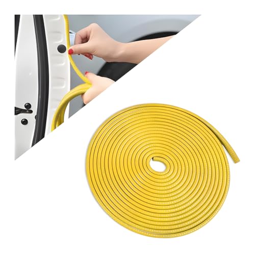 Car Door Protector Edge Guards, Universal Rubber Seal U Shape Car Door Protection, Aluminum Boat Edge Trim Guards No Glue Required, Exterior Accessories Fit for Most Cars (Yellow/10FT) - color: Yellow, size: 10FT