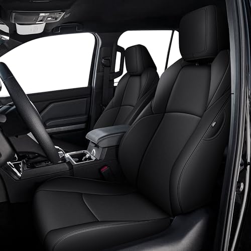 AOMSAZTO Custom Fit Seat Covers for Toyota 4Runner 2025 2026 Full Set Faux Leather Car Seats Cover for 4Runner Accessories Black(5 Seats Model Only) - color: Black, size: 4Runner 2025-2026 2Row,5 Seats Model ONLY