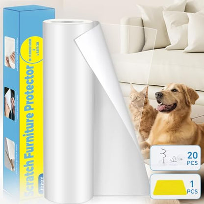 Cat Scratch Furniture Protector: Cat Anti Scratch Tape - Door Protector from Dog Scratching - Clear Training Self Adhesive Tape for Carpet, Sofa, Couch, Door(Transparent, 17.72" x 9.8FT) - size: 17.72" x 9.8FT