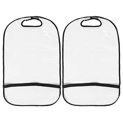 Kick mats Back seat Protector, 2Pcs Seat Back Cleaning Cover,Car Truck SUV Thicken Seat Back Protector Transparent Cover Child Baby Kick Mat Clean Keep