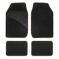 FH Group Color-Trimmed Non-Slip Carpet Car Floor Mats with Rubber Heel Pad – Universal Fit for Sedan, SUV & Truck – Full Set Beige/Black - color: BEIGE