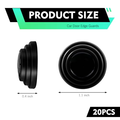 20 PCS Car Door Edge Guards, Universal Black Door Protector Shock Absorber Pads, Anti-Slam Buffer Cushion for Most Vehicles - color: Black, size: 20 PCS