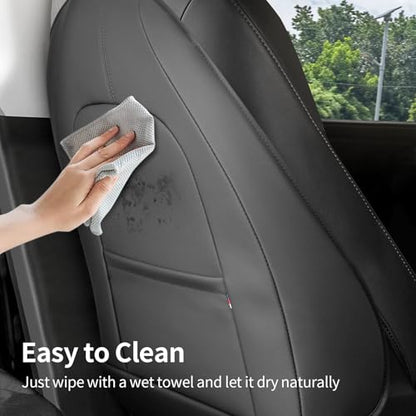 Seat Back Kick Protector Designed for Tesla Model Y/3/X/S Accessories(Includes 2025 Model Y & 2024-2025 Model 3 Highland) - Waterproof, Scratchproof Backseat Cover, Set of 2