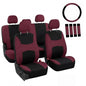 FH Group Car Seat Covers Full Set Cloth,Universal Fit combo,Washable Automotive Seat Covers,Low Back Front Seat Covers,Airbag Compatible,Split Bench Rear Seat for SUV,Sedan,Van Burgundy - color: Burgundy