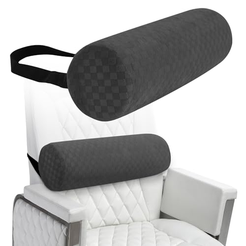 Lumbar Roll Pillow for Lower Back, Lumbar Support Foam Roll Cushion with Pillowcase and Upgraded Strap for Office, Chair, Car, Seat Pain Relief & Improving Posture (Dark Grey, Long-15 * 4.3'') - color: Dark Grey, size: Long-15*4.3''