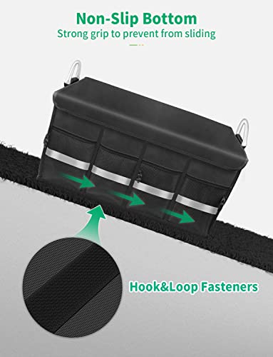 Oasser Trunk Organizer, Large, Black | Waterproof, Collapsible, Foldable Hard Cover, Aluminium Alloy Handle, Reflective Strip - color: Black, size: Large