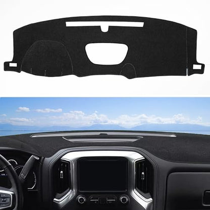 SKYLOTEC Dash Cover Mat Fit for 2019-2022 2023 2024 2025 Chevy Chevrolet Silverado 1500 2500HD 3500HD, 2019-2023 GMC Sierra 1500 2500HD 3500HD w/o Head Up Display No Speaker Cutout Dash Pad Protector - size: 2019-2025 Silverado/Sierra without HUD