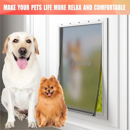 2 Pack Dog Door Replacement Flap with Magnetic Closure, Compatible with PetSafe Freedom Dog and Cat Door PAC11-11039 Large 10 1/4" w x 17" h with 10PCS Screws - size: Large