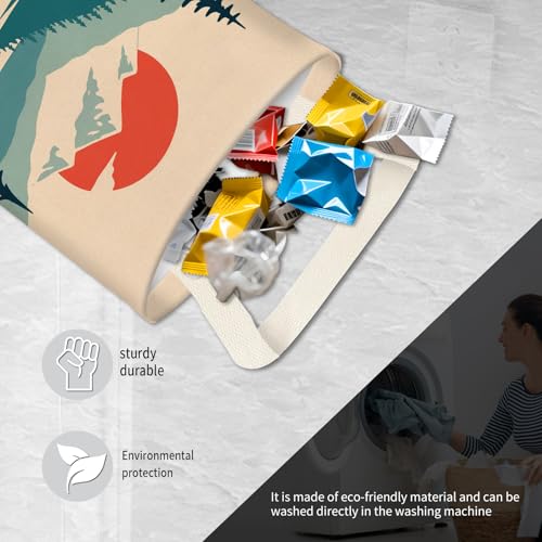 Hanging Car Garbage Bag, Cute Car Trash Can Bag, Automotive Accessories for Women Men Mountain Lake Reflection