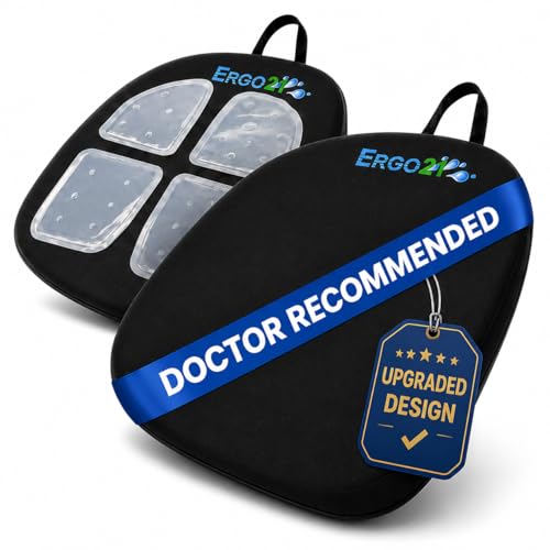 Travel Seat Cushion with LiquiCell® Membrane (Now Upgraded) - Thin Orthopedic Cushion for Sciatica, Tailbone, Back Pain Relief – Lightweight Foldable | Car, Truck, Airplane, Office & Home