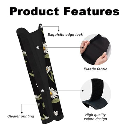 2Pcs Soft Auto Seat Belt Cover Pad Daisy Flower Print Car Seatbelt Shoulder Cushion for Comfortable Driving, Compatible with All Cars' Seatbelt and Backpack Straps - color: Daisies