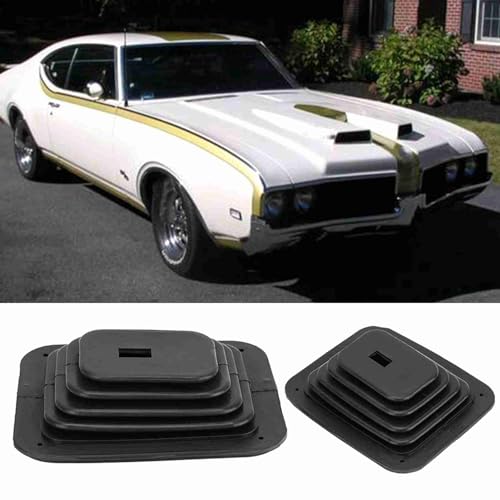Universal Rubber Gear Shifter Boot Cover, 6.7 x 5.5 inches Car Gear Shift Dust Cover with Metal Spacer and Screw Replacement for 350 Car