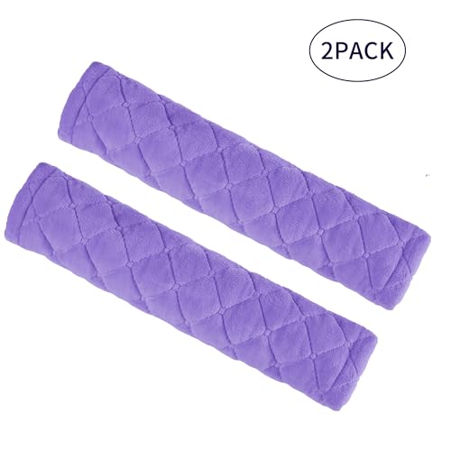 Soft Automotive Seat Belt Cover Seatbelt Shoulder Pad Neck Protector Cushions Universal Fit SUV Trucks Backpack 2 PCS Violet 10.2in - color: Purple, size: 10.2in-2pc