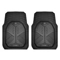 CAR PASS Heavy Duty Rubber Car Mats, Deep-Dish 2-Piece Car Floor Mats Front Only, All Weather Protection Universal Trim-to-Fit for SUVs Trucks Sedans, Waterproof Anti-Slip, Black