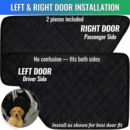Dog Car Door Protector for Dogs 2 Pack, Waterproof Pet Car Door Cover, Scratch & Mud Protection for Cars SUVs Trucks