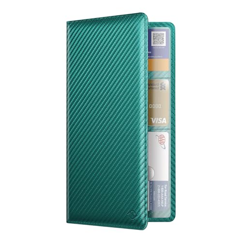 FINPAC Car Registration and Insurance Card Holder, Vehicle Glove Box Card Organizer Wallet Automobile Accessories for License - color: Dark Green