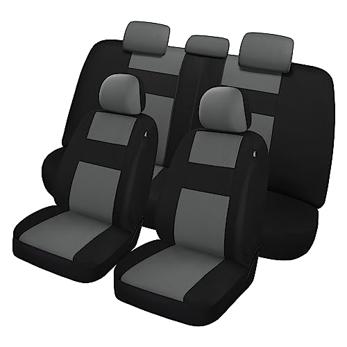 VarCozy Seat Covers for Car Front Pair, Breathable Cloth Front Car Seat Covers, Universal Cloth Seat Covers for SUV Sedan Van, Automotive Interior Covers, Airbag Compatible - color: Charcoal Gray, size: Full Set
