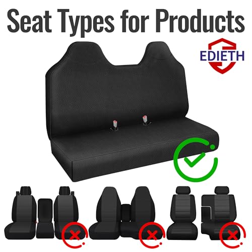 Knitted Mesh Fabric Front Bench Seat Cover Compatible with Ford F250 F350 F450 F550 1999 2000 2001 2002 2003 2004 2005 2006 2007 Super Duty Trucks Full Bench Seat Cover - Black - color: Black, size: Knit cloth