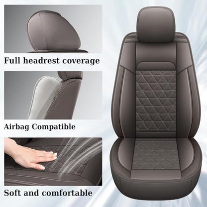 Coverado Dodge Ram Seat Covers Full Set, Waterproof Ram 1500 Seat Cover Compatible with 2002-2026 Dodge RAM 1500 2500 3500 Crew Quad Cab with Curved Bench, Coffee - color: Coffee (curved back), size: FullSet (Curved Back)