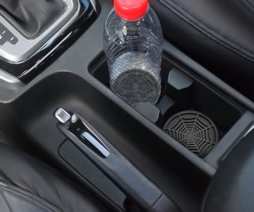 4 Pack Car Cup Holder Coasters, Cute and Creativity Cup Holder Insert Coaster Car Interior Accessories-2.75 inch Silicone Anti Slip Spider Web Car Coaster-Universal - color: Black2