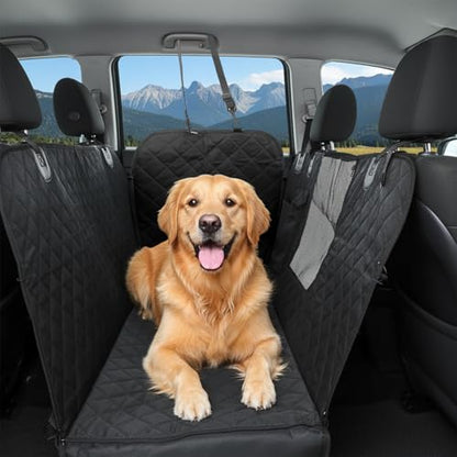 Pet Cover for Car Backseat, 600D Oxford Car Dog Seat Cover with Non-Slip Mesh, Waterproof Pet Protector for Sedan SUV Trucks (Black, 53.9 x 57.9 in)
