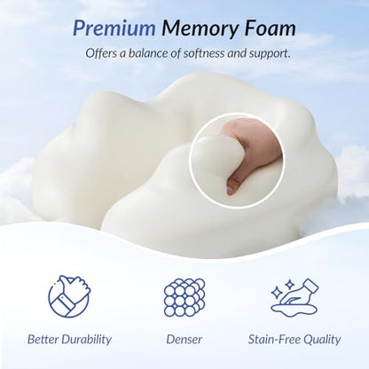 ZIKEE Ergonomic Travel Neck Pillow for Airplane, Dual-Hold Design to Stabilize Head and Neck on Flights, Ear-Free Memory Foam Airplane Travel Pillow, Quality Carrying Case, Breathable & Washable Cover