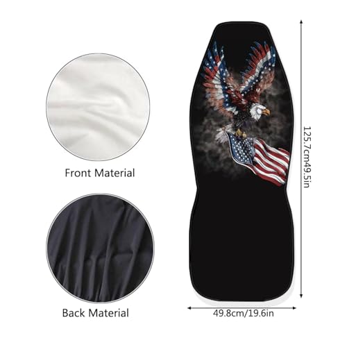 Black American Flag Automotive Seat Cover Red Car Front Seat Cover for Patriotic 4th of July Car Seat Cushion Protector Eagle Vehicle Interior Protection - color: Black American Flag Eagle