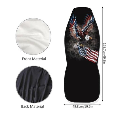 Black American Flag Automotive Seat Cover Red Car Front Seat Cover for Patriotic 4th of July Car Seat Cushion Protector Eagle Vehicle Interior Protection - color: Black American Flag Eagle