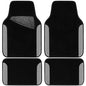 CAR PASS Rainbow Waterproof Universal Fit Faux Leather Car Carpet- Anti-Slip Nibbed Backing Floor Mats for SUV, Vans, Sedans, Trucks, Automotive Set of 4 (Black with Gray) - color: Gray