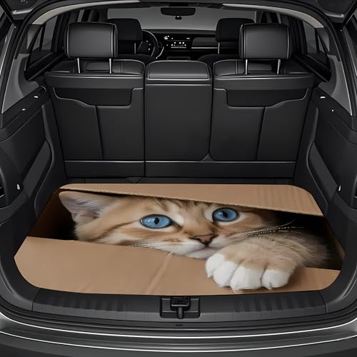 Universal Car Trunk Mat 29" x 39",Cute and Playful Kitten All Weather Trunk Protection Cargo Liner,Durable Cargo Mat Rear Trunk Liner, Stylish Vehicle Interior Accessories Suitable for Most Car Models - color: Cute and Playful Kitten