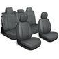 MotorBox Prestige Edition Napa Leather Seat Covers Full Set – Gray Car Seat Covers Front Seats and Back Car Seat Protector, Waterproof and Universal Fit for Most Small to Medium Autos, Trucks & SUVs - color: Charcoal Full Set
