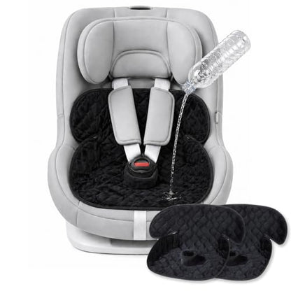 2 Pack Waterproof Piddle Pads, Potty Training Car Seat Protector & Reusable Liner – Non-Slip, Leak-Proof Cover for Car Seats, Strollers, High Chairs, Machine Washable (Black)