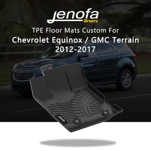 Jenofa-Car Floor Mats for Chevy Equinox 2012-2017 for GMC Terrain 2012-2017 All Weather Floor Mats Cargo Mat Full Set Car Mat for Equinox Set Floor Liners Accessories Black - style: 36|For equinox/terrain|2012-2017|Set