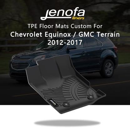 Jenofa-Car Floor Mats for Chevy Equinox 2012-2017 for GMC Terrain 2012-2017 All Weather Floor Mats Cargo Mat Full Set Car Mat for Equinox Set Floor Liners Accessories Black - style: 36|For equinox/terrain|2012-2017|Set